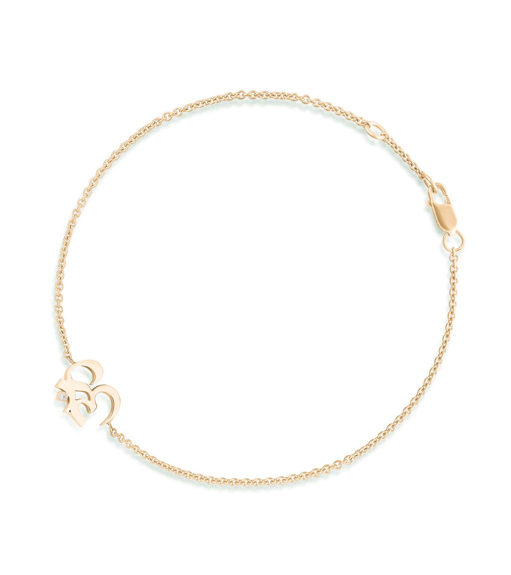 Petite Om Bracelet Single Diamond Gold